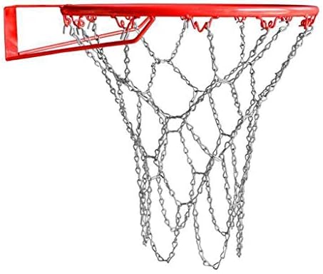 LSSAZ Heavy Duty Basketball Net Replacement Sporting Goods Outdoor Galvanized Iron Chain 12 Buckle Basketball Net (Without Ball Frame) Fits Standard Indoor or Outdoor Rims (Color : White)