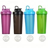 4 Packs Protein Shaker Bottle-24oz, Blender(BPA Free) Shaker Cups for Protein Shakes and Pre Workout with Classic Loop Top & Whisk Ball, Small Shaker Bottles for Protein Mixes Gym Smoothie Cup