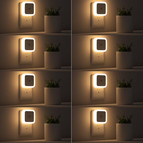 Sujeet Dusk-to-Dawn Night Light (8-Pack) — Eight dusk-to-dawn plug-ins for whole-home coverage at a value price — warm 50-lumen light.
