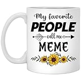 Memimi My Favorite People Call Me Meme Family Matching Coffee Mug - Great Gift Cup Idea Birthday Holiday Christmas - Gift For Family Friend 11oz, White, MUG-MG7ZNTVQMX-11oz