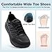 Men's Orthopedic Diabetic Wide Walking Shoes: Lightweight Plantar Fasciitis High Arch Outside Fashion Sneakers, Comfortable Ultralight Arch Support Heel Foot Pain Relief Vacation Shoes Black Size 9