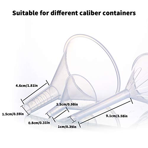 Young4us Plastic Funnel Set, 3 Pcs Lab PP Funnels, 100mm x 2, 75mm x 2, 50mm x 2 (Pack of 3)