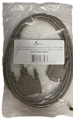 Câble Null Modem DB9 F vers DB25 M AYA Transfert Anti-Interférence 1.8m