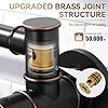Pot Filler Faucet, Wall Mount Stove Faucet for Kitchen Sink, Brass Kitchen Pot Faucet Over Stove, Pot Filler Folding Faucet with Single Hole 2 Handle, Oil Rubbed Bronze