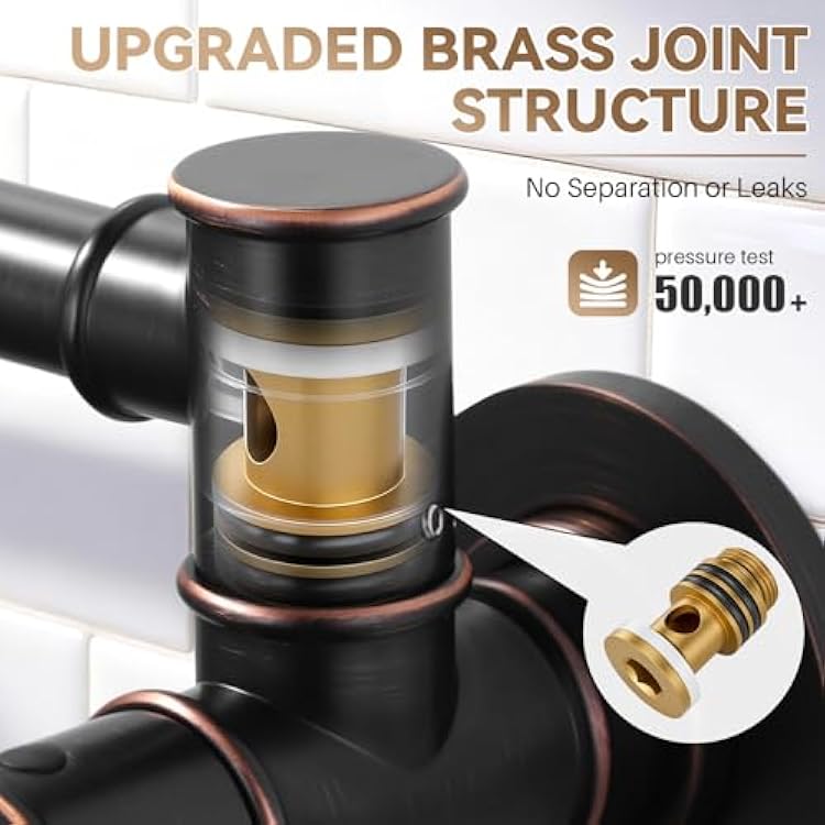 Pot Filler Faucet, Wall Mount Stove Faucet for Kitchen Sink, Brass Kitchen Pot Faucet Over Stove, Pot Filler Folding Faucet with Single Hole 2 Handle, Oil Rubbed Bronze