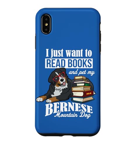Retro Vintage Womens Read Books Bernese Mountain Dog Lover �X�}�z�P�[�X iPhone XS Max �p