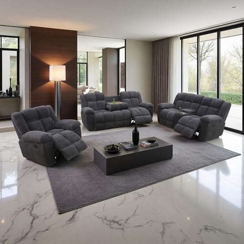 COSYMOOR Corduroy Recliner Sofa Set