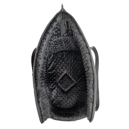 BOUTIQUE ZOO Hundetasche - Schwarz Schwarz/Minky, L bis 12 kg - Tragetasche für kleinen und mittleren Hund, Welpen, Katze