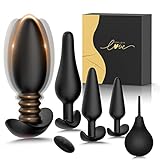 Linsecn Anal Plug Vibrating Butt Plug - 5PCS Anal Toys with 10 Vibration Modes, Anal Training Kit Prostate Massager, Remote Control Plugs Dildo Vibrator Adult Sex Toys for Men Women Couples Pleasure