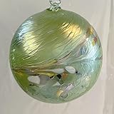 Décorable Boule à suspendre - En verre de cristal soufflé à la bouche - Vert - Multicolore - Diamètre : environ 8 cm
