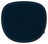Feltd. Coussin en feutre écologique pour chaise Verner Panton - 29 couleurs - Avec antidérapant et rembourré en option (noir/bleu)