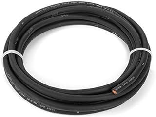 EWCS 4 Gauge Premium Extra Flexible Welding Cable 600 Volt - Black - 25 Feet - Made in The USA