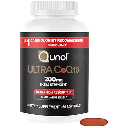 Qunol Ultra CoQ10 200mg, Ultra-High Absorption, Antioxidant, 60 Softgels