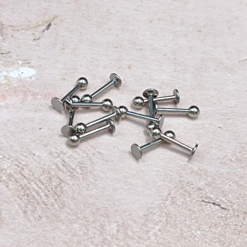 Miniatura 8 de Gojewen 16g 6mm Piercing Labio Labret Studs Acero Inoxidable Plata Piercing Hélice Medusa Ashely