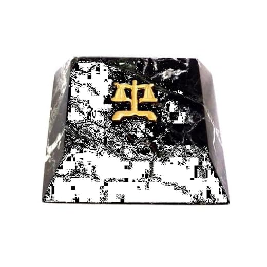 Bey-Berk R26L Black Zebra Marble Paperweight with Gold Plated Legal Emblem