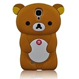 I Need 3D Cartoon Lazy Relax Bear Soft Silicone Case Cover for Samsung Galaxy S4 S Iv I9500 with 3D Stylus Pen (BROWN)