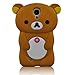 I Need 3D Cartoon Lazy Relax Bear Soft Silicone Case Cover for Samsung Galaxy S4 S Iv I9500 with 3D Stylus Pen (BROWN)