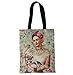 Samoportret słynnego meksykańskiego malarstwa, torba na zakupy, torebka wielokrotnego użytku, czysta bawełna, piękny nadruk, trwała