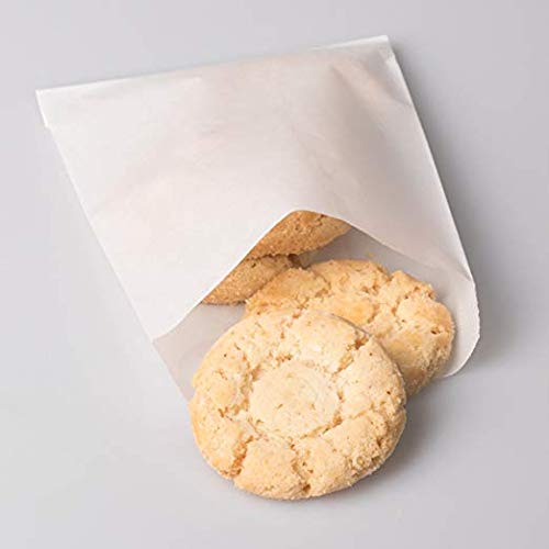 Glassine Waxed Paper Bag, Flat Glassine Lined Paper Gourmet Bags 6 x 7 x 3/4, (100)