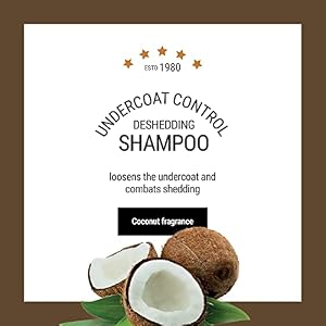 Undercoat Control deShedding Dog Shampoo, 1 Gallon - Combats and Reduces Shedding, Undercoat Removal, Omega 3 & 6 Rich, Vitamin E Strengthens The Hair Follicle, Natural Ingredients Undercoat Control deShedding Dog Shampoo, 1 Gallon – Combats and Reduces Shedding, Undercoat Removal, Omega 3 & 6 Rich, Vitamin E Strengthens The Hair Follicle, Natural Ingredients