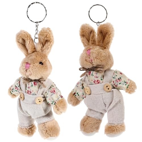 OATIPHO 2pièces Saint Valentin Porte-clé Lapin Décoration porte clef couple Clef Couple Peluche Mignon Pendentif Sac À Dos DéCoration Cadeau Pour Femmes...