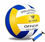 ANINGBOYZTZY Volleyball mit Pumpe Größe 5,Volleyball Beachvolleyball, Outdoor Beachvolleyball für Beach, Pool und Strand,Geschenke, Weich, Wasserdicht Und Langlebig, Wird Mit Pumpe, Luftnadel