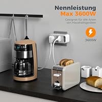TESSAN Doppelstecker für Steckdose, Mehrfachstecker, Mehrfachsteckdose Grau – Ansicht 6