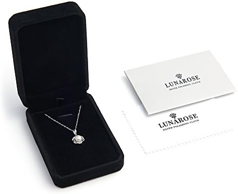 LUNAROSE 925 Sterling Silver Pearl Necklace for Women Freshwater Pearl Floral Shaped Pendant Jewellery Water Wave Chain 18"+2" Extender in Velvet Box White Allergen-Free