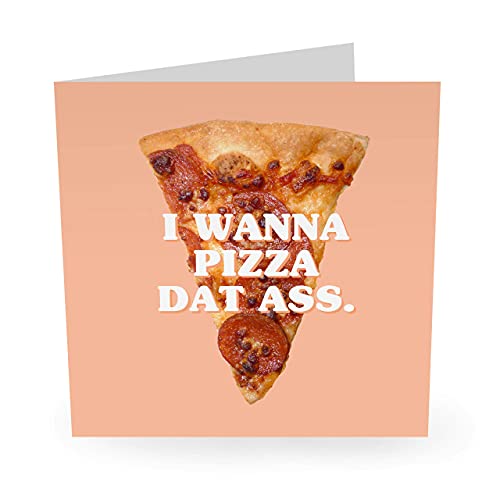 CENTRAL 23 Funny Valentines Day Card For Her Him - I Wanna Pizza Dat Ass - Naughty Anniversary Cards for Boyfriend Girlfriend Wife Husband - Love Cards for Men Women - Comes with Fun Stickers - Thumbnail 2