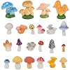 Miniature Resin Mushroom 22PCS, Mini Mushrooms for Crafts Tiny Fairy Garden Mushrooms for Outdoor Home Decor Micro Moss Landscape Statues Craft