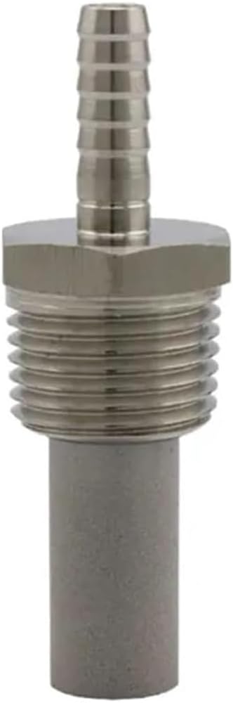 1/2" NPT Stainless Steel Aeration Diffusion Stone - 1/4" Barb Beer Brewing Carbonation Stone(2 Micron)