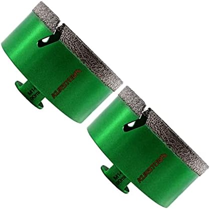 KURSTOL Diamond Core Drill Bits - 2pcs 6mm with M14 thread Tile Hole Saws for Dry Drilling Porcelain Ceramic Tile Granite Marble Stone Vacuum Brazed Diamond Drill Bit