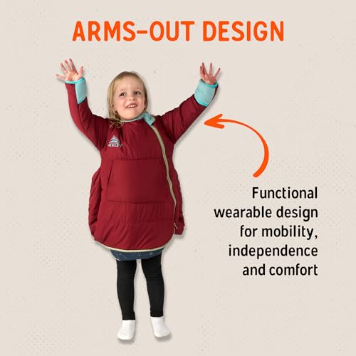 Image of Kelty Space Cadet Infant and Toddler Sleeping Bag (30 or 40F /8M to 2T) | Cozy and Warm, Arms Out Design, 40F Degree Rating, Fleece-Lined Hand Covers, Snap Back Buttons, Machine Washable