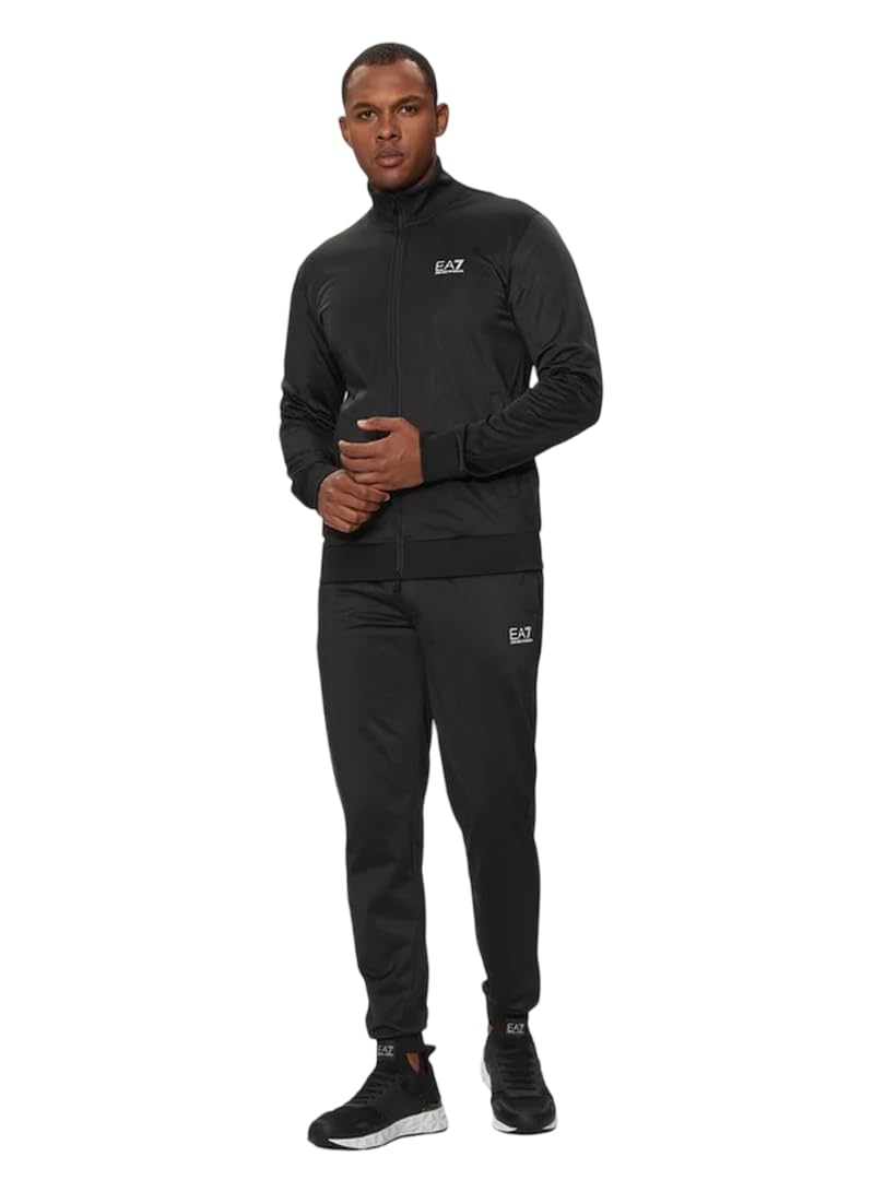 EA7 Men's Logo Zip Tracksuit, Black, S