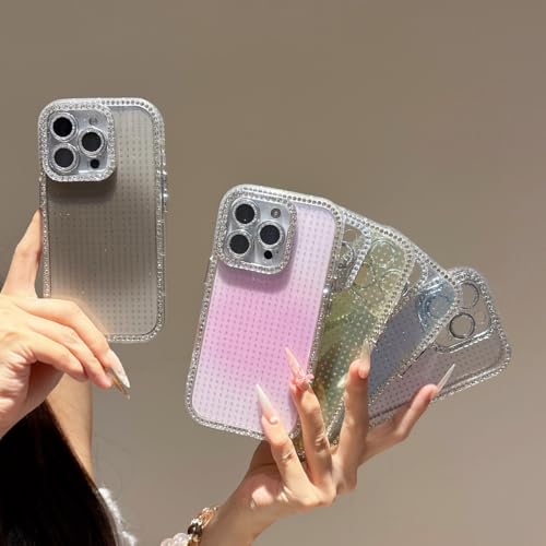 Coque antichoc iPhone 13 strass avec protection d'objectif luxe bleu