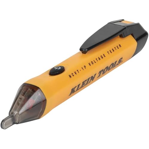 Klein Tools NCVT1P Voltage Tester, Non-Contact Low Voltage Tester Pen, 50V to 1000V AC, Audible and Flashing LED Alarms, Pocket Clip
