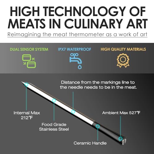 biegsame Edelstahlspitze mit IP67-Schutz - Detailansicht von COOKIT Bluetooth Fleischthermometer Deal – Dealfoxx.de