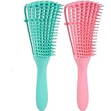 2 Pack Detangling Brush for Natural Hair-Detangler for Afro America 3a to 4c Kinky Wavy, Curly, Coil