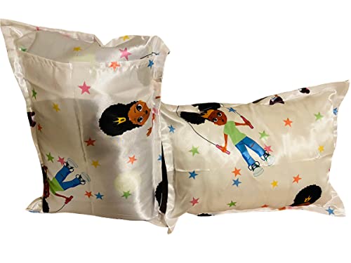 Image of Satin Crib Fitted Sheet for Baby Girls,Boys, Toddler Bed, daybed to retain Hair Moisture Size (Toddler Pillow case13 x 18 inches, Skater Princess)