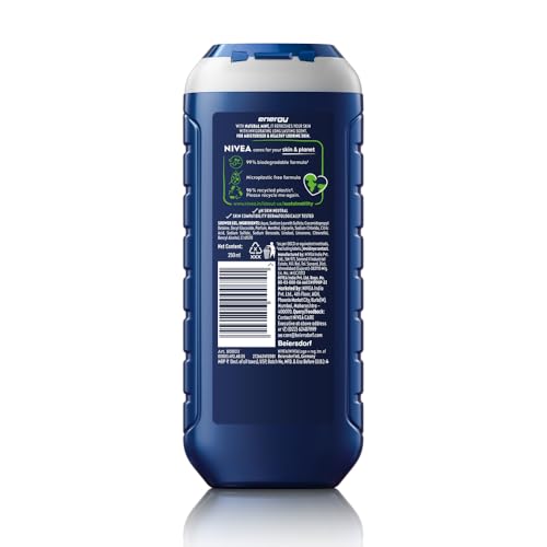 NIVEA MEN - Gel Douche Homme Energy 3-en-1 - Corps, Visage & Cheveux - Vivifiant & Rafraîchissant 24H - Formule Douce À L'Extrait De Menthe - pH Neutre - Tous Types De Peaux - 250 ml (Lot de 4)
