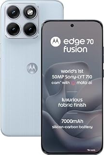Motorola Edge 70 Fusion (Pantone Country Air, 8GB RAM, 128GB Storage) | 6.78" 1.5K 144Hz AMOLED Display | Snapdragon 7s Gen 4 | 50MP Sony LYTIA 710 OIS | 32MP Selfie | 7000mAh | 68W TurboPower | - Amazon product rated Grade A