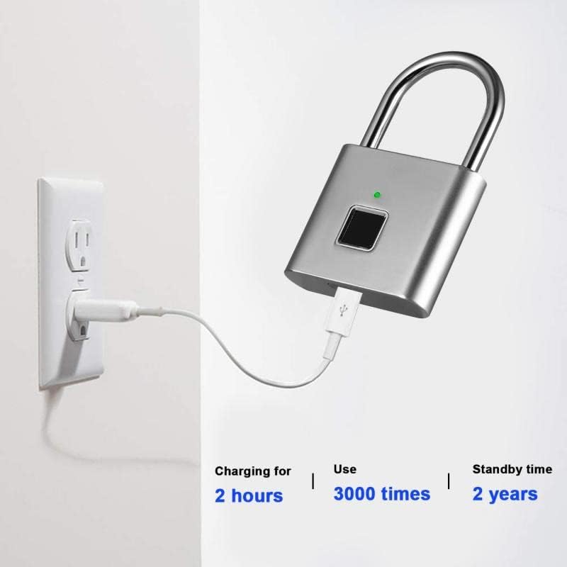 Porta Mini Keyless Smart Security Lock Fingerprint Padlock Gym Cabinet Box Bag Suitcase Luggage Code Password Travel Lock (Color : E) (E)