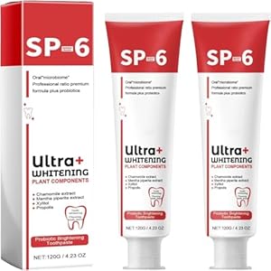 Yayashi SP-6 Probiotics Whitening Toothpaste, SP-6 Toothpaste Fresh Breath Toothpaste, Promotes Healthy Teeth and Gums, Prevents Tartar, Whitens Teeth (2 Red)