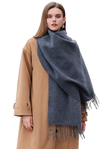 Écharpe d'hiver femme contre le froid avec grand châle pashmina chaud