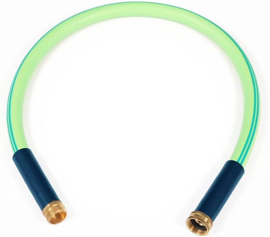 Atlantic Heavy Duty Garden Hose 5/8 Inch x 3 Foot Green Color, Short Connection Leader Hose with Male-Female Connectors (Green 3FT)