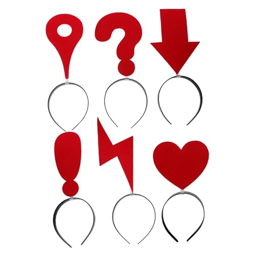 HANABASS 6PCS Creative Question Mark Point Design for Parties Halloween and Everyday Fun Comfortable Elastic Fit for All Ages