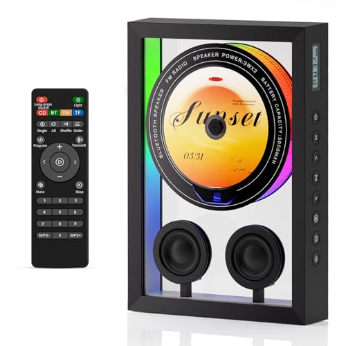 Vertical CD Player with Bluetooth 5.3 HiFi Speakers CD Player for Wall Home