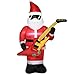 Produktbild Outsunny 215 cm Aufblasbarer Weihnachtsmann mit E-Gitarre Aufblasbare Weihnachtsbeleuchtung LED Selbstaufblasende Weihnachtsdeko Wasserdicht für Innen- und Außenbereich