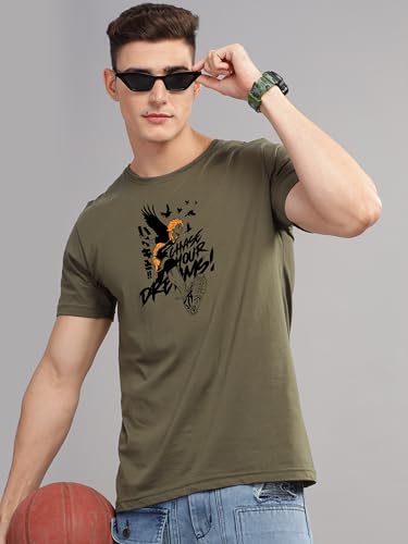 Image of ADRO Men's Cotton Comfort Fit Anime T Shirt - Premium Printed Haikyuu Tshirt - Perfect for Haikyuu Fans Print and Comfortable Fit T-Shirt