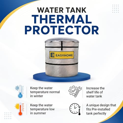 Image of EASYHOME 3-Layer Insulated Heavy Duty Water Tank Cover (1000 Litre) - 6 mm Korean Insulated Sheet, UV & Weather Protection, Heat Resistant for Overhead Water Tanks